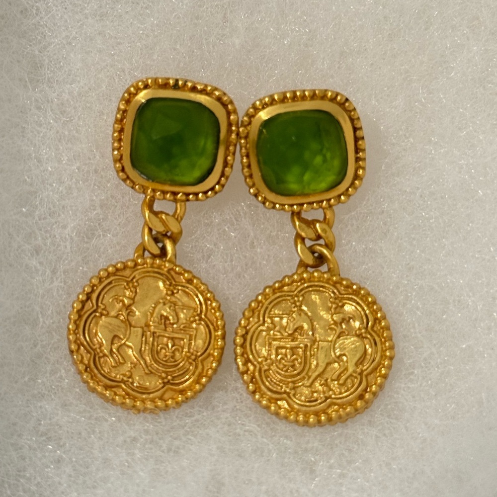 Julie Vos Gold Trieste Coin Earrings